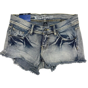 Blues Society Womens Low Rise Stretch Denim Micro Mini Shorts Size 3/4 - NWT